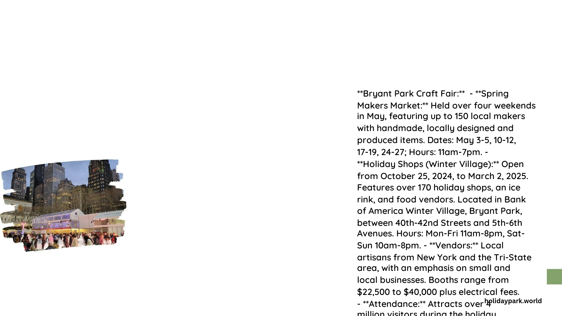 bryant park craft fair