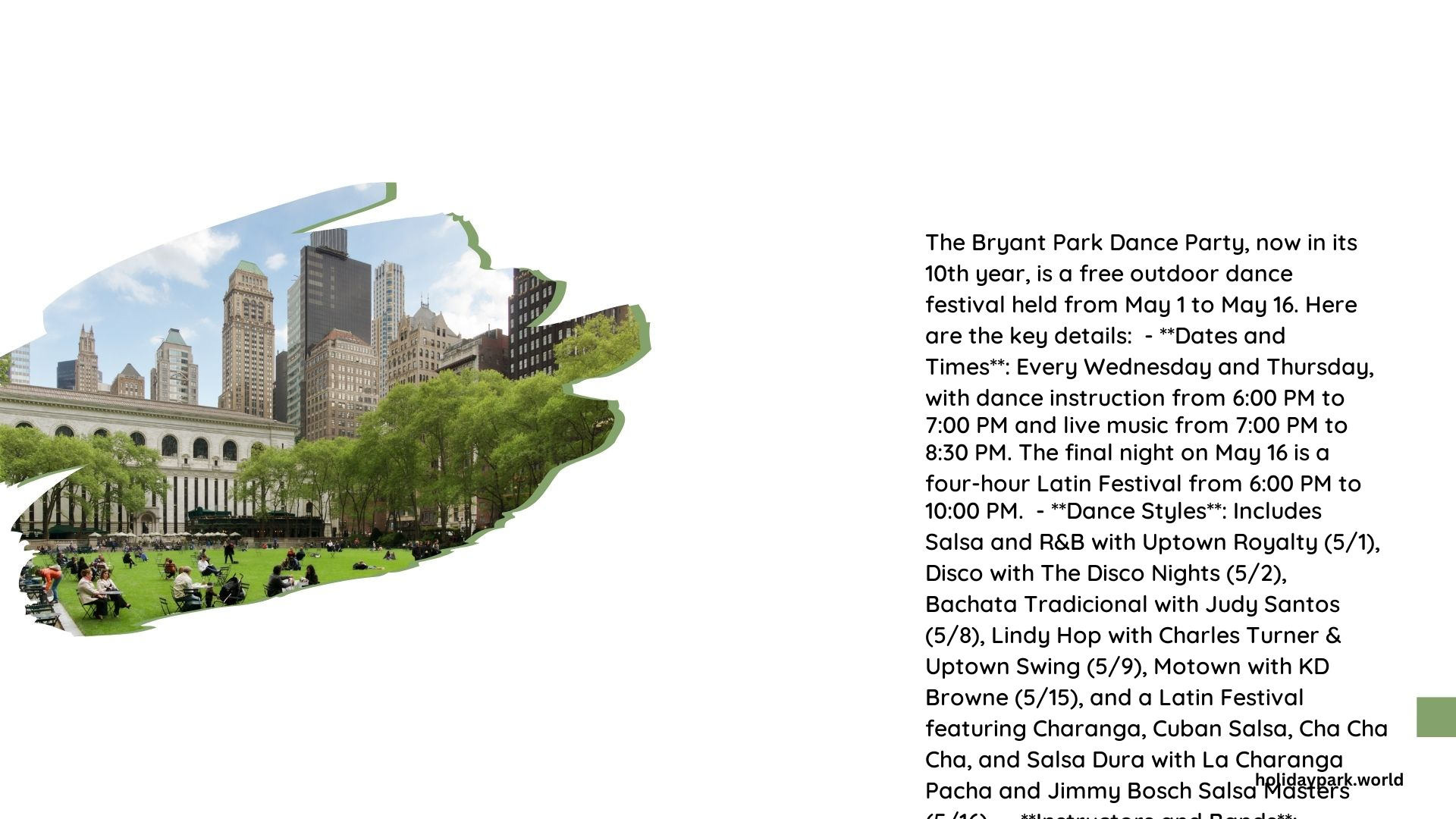 bryant park dance festival