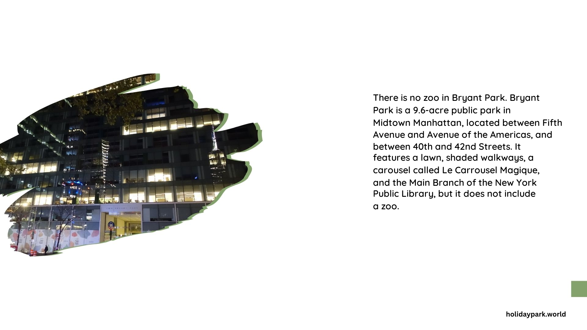 bryant park zoo