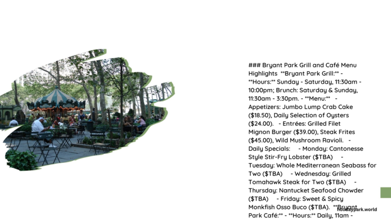 cardpio bryant park grill e caf