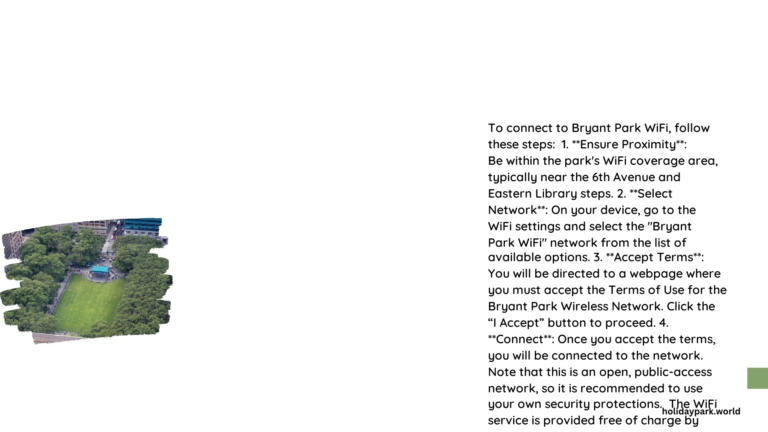 how to connect to bryant park wifi